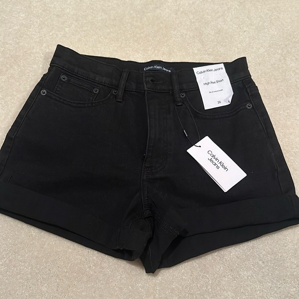NEW Calvin Klein black Jean shorts